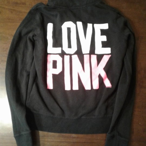 Victoria's Secret Pink Love Black Hoodie XS - Picture 3 of 3